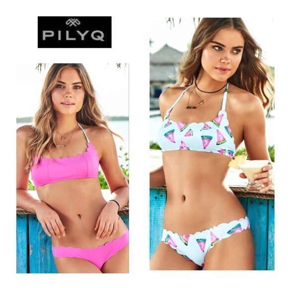 PILYQ Fresca reversible wave teeny bikini set. M/L. NWT - Picture 1 of 7